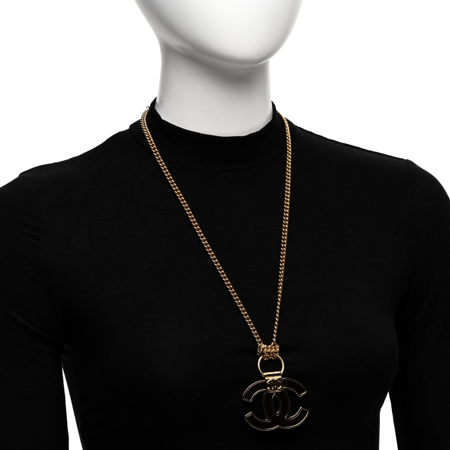Metal Resin CC Pendant Necklace Gold Brown