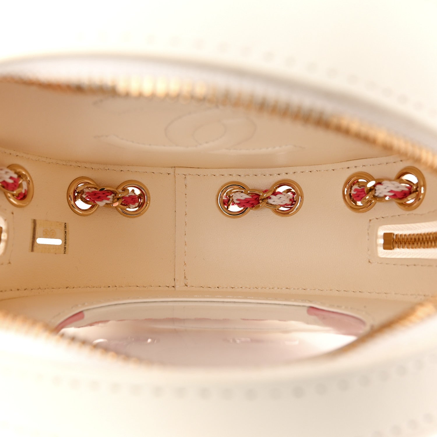 Chanel Lambskin Coco Lifesaver Round Bag Pink White 5 of 13
