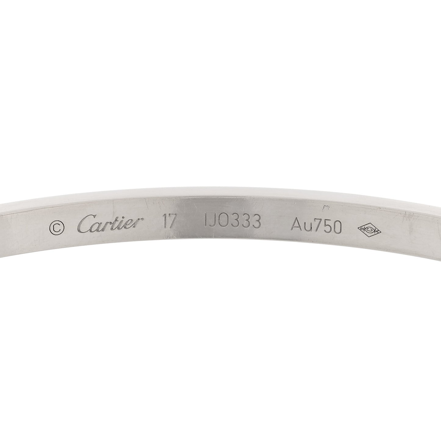 18K White Gold Small LOVE Bracelet 17