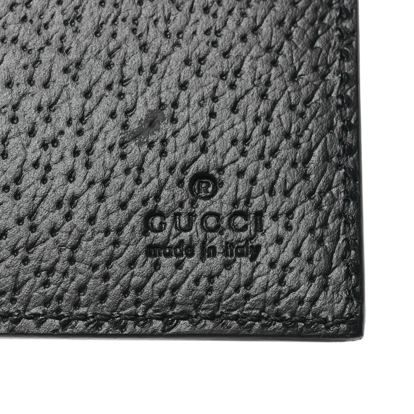Calfskin Boar Effect GG Marmont Bi-Fold Wallet Black