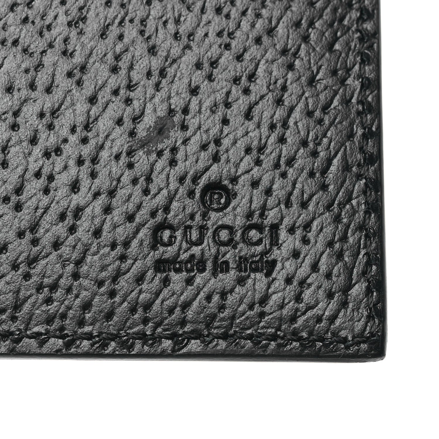 Gucci Calfskin Boar Effect GG Marmont Bi-Fold Wallet Black 6 of 8