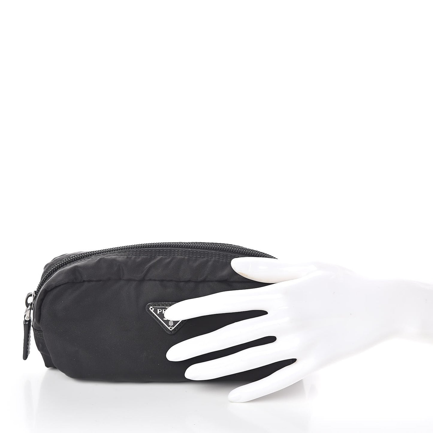 Nylon Tessuto Cosmetic Pouch Black