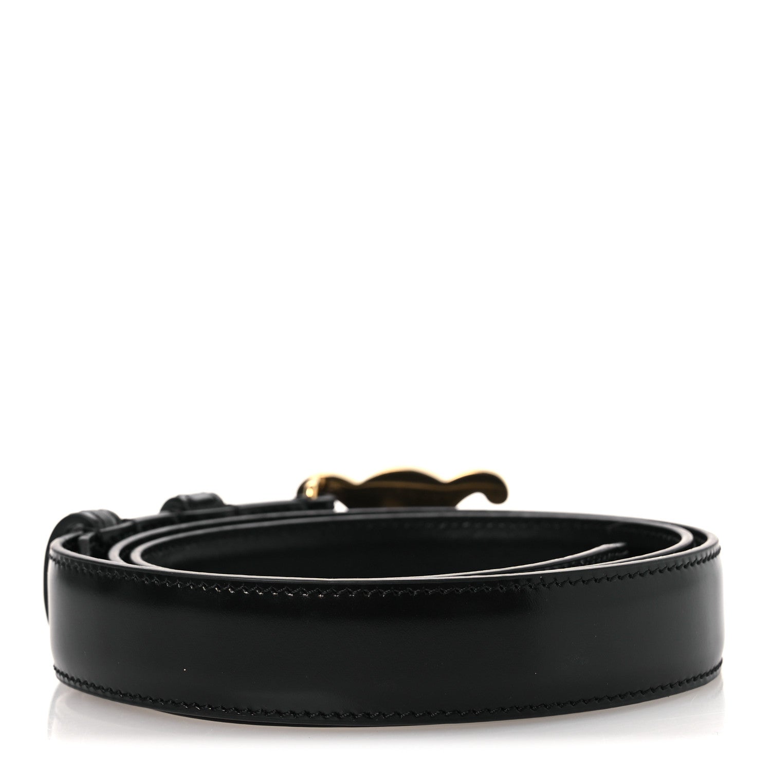 Celine Box Calfskin Medium 25mm Triomphe Belt 80 32 Black 2 of 7
