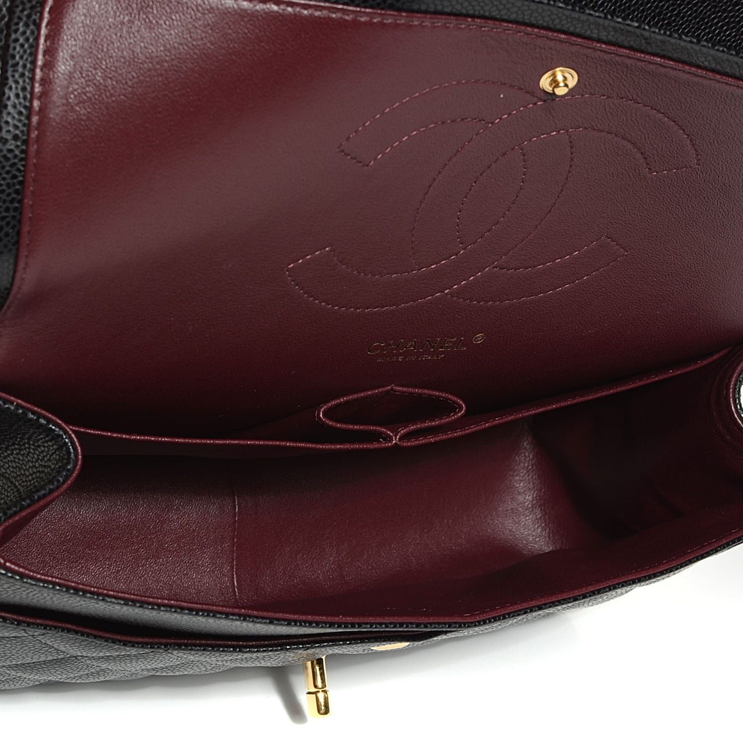 Caviar Quilted Jumbo Double Flap Black