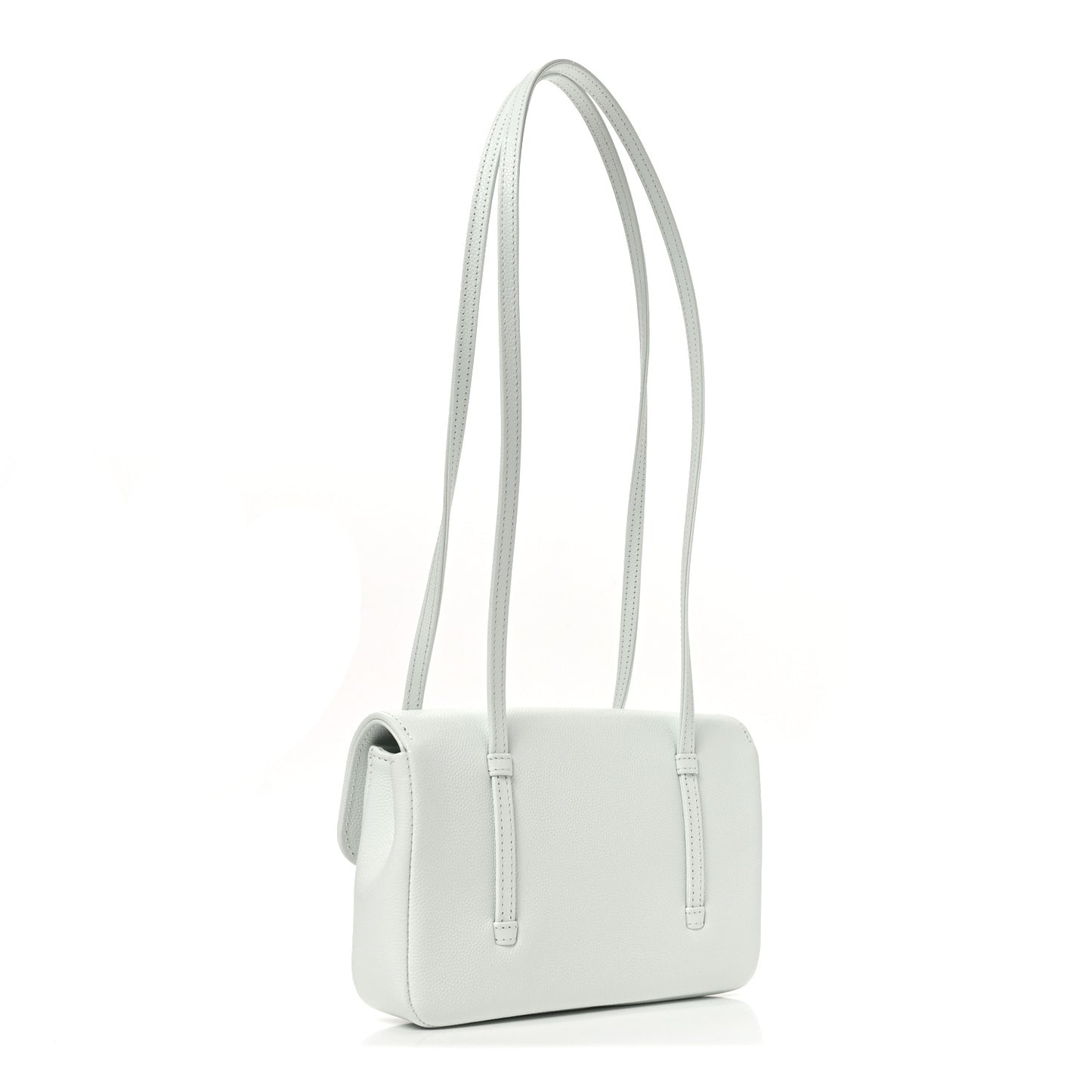 Shiny Caviar Mini Preppy Coco Shoulder Bag Light Blue
