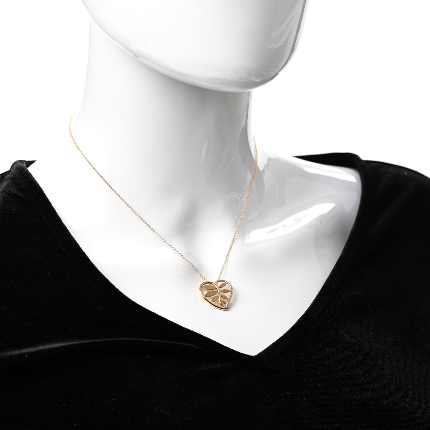 18K Yellow Gold Paloma Picasso Villa Paloma Heart Palm Pendant Necklace