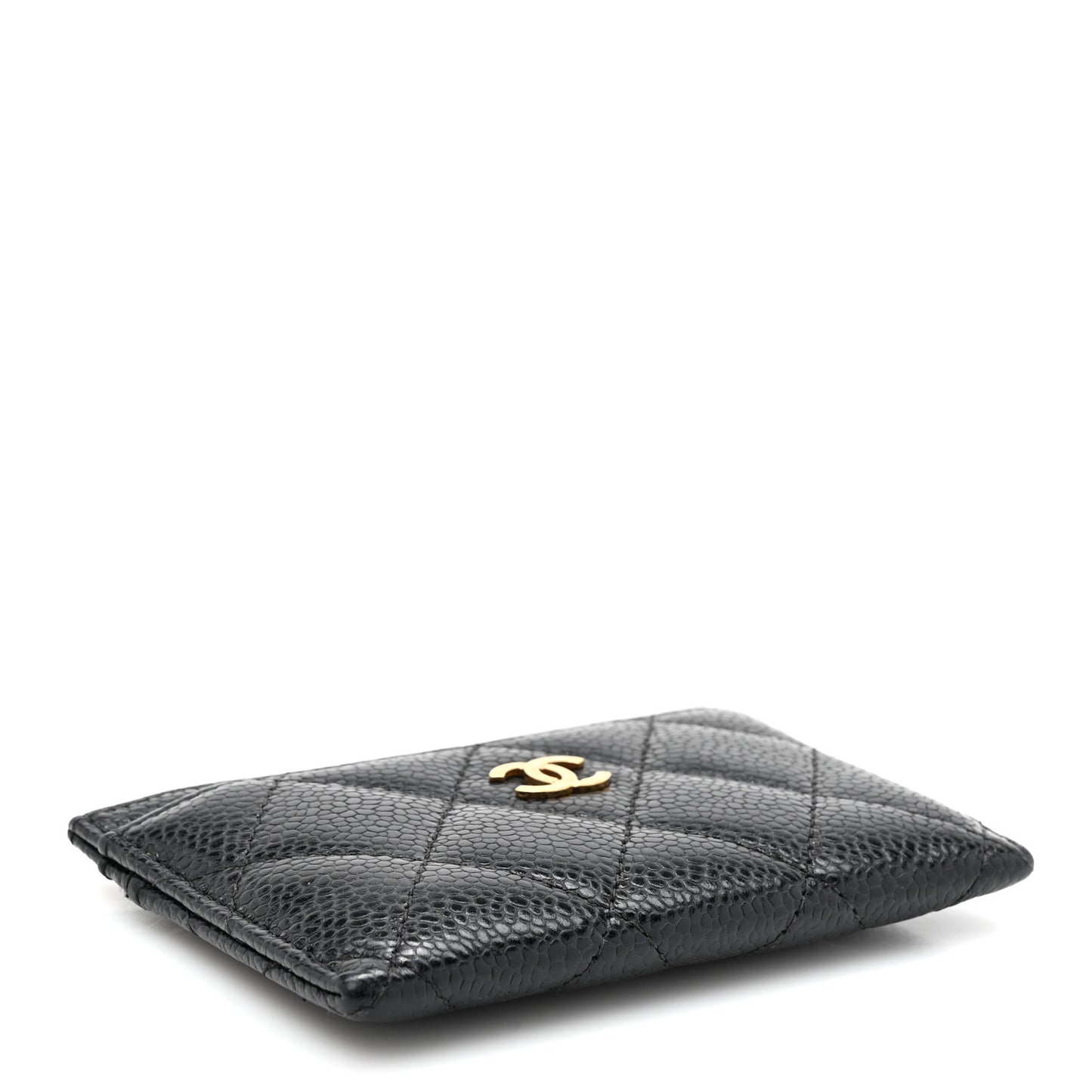 Caviar Quilted Card Holder Black