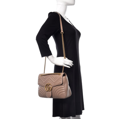 Gucci Calfskin Matelasse Medium GG Marmont Shoulder Bag Porcelain Rose 2 of 9