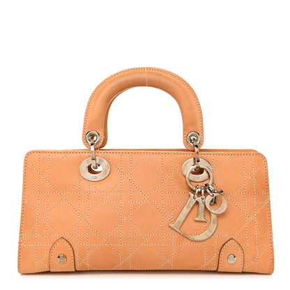 Christian Dior Calfskin Cannage Stitched Small East West Lady Dior Camel 1 of 9
