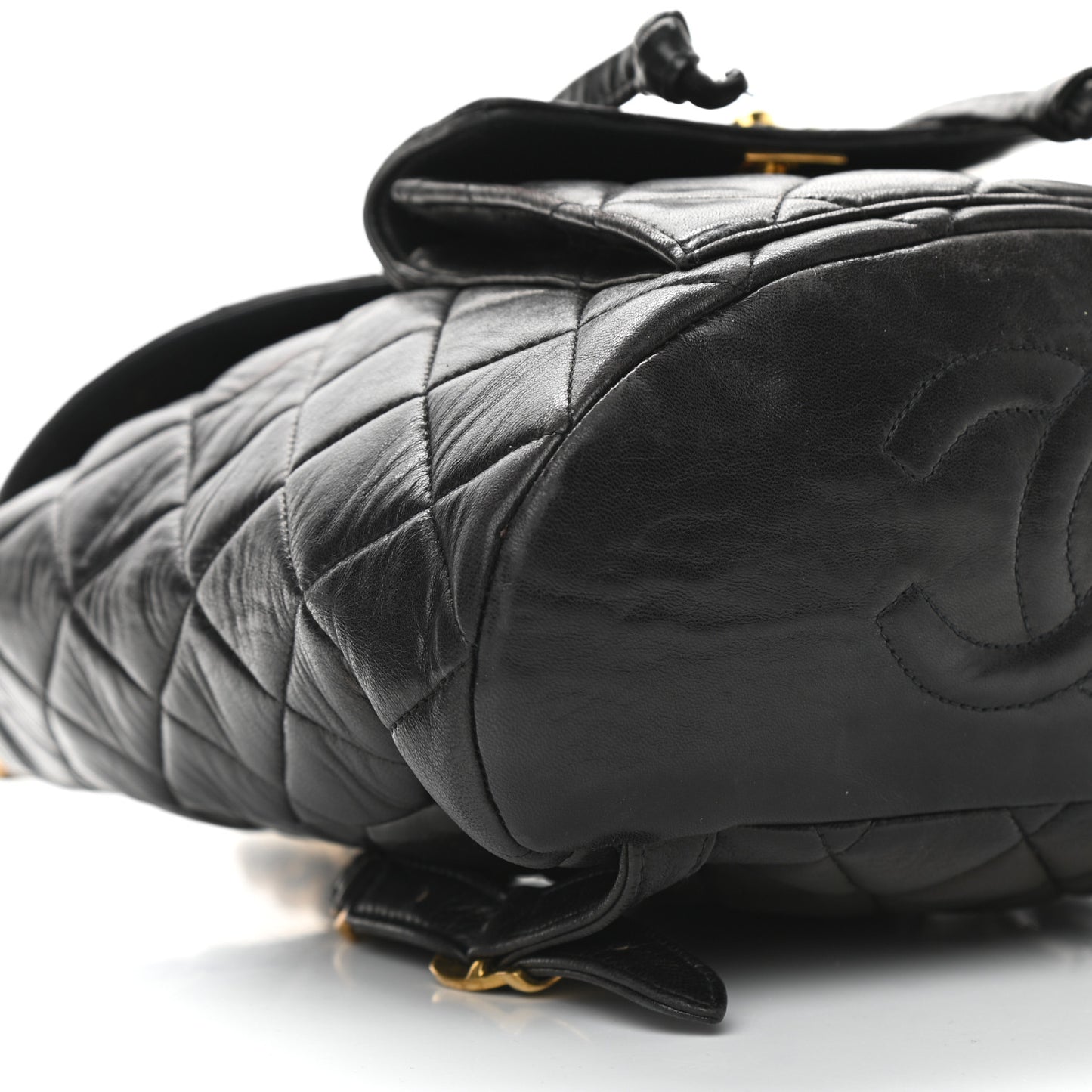 Lambskin Quilted Backpack Black