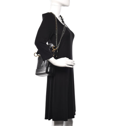 Chanel Calfskin Crocodile Embossed Small Gabrielle Cocodile Hobo Black 1 of 11