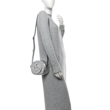 Gucci Metallic Sakai Be Green Calfskin Diagonal Stitched Mini Blondie Shoulder Bag Silver 2 of 10