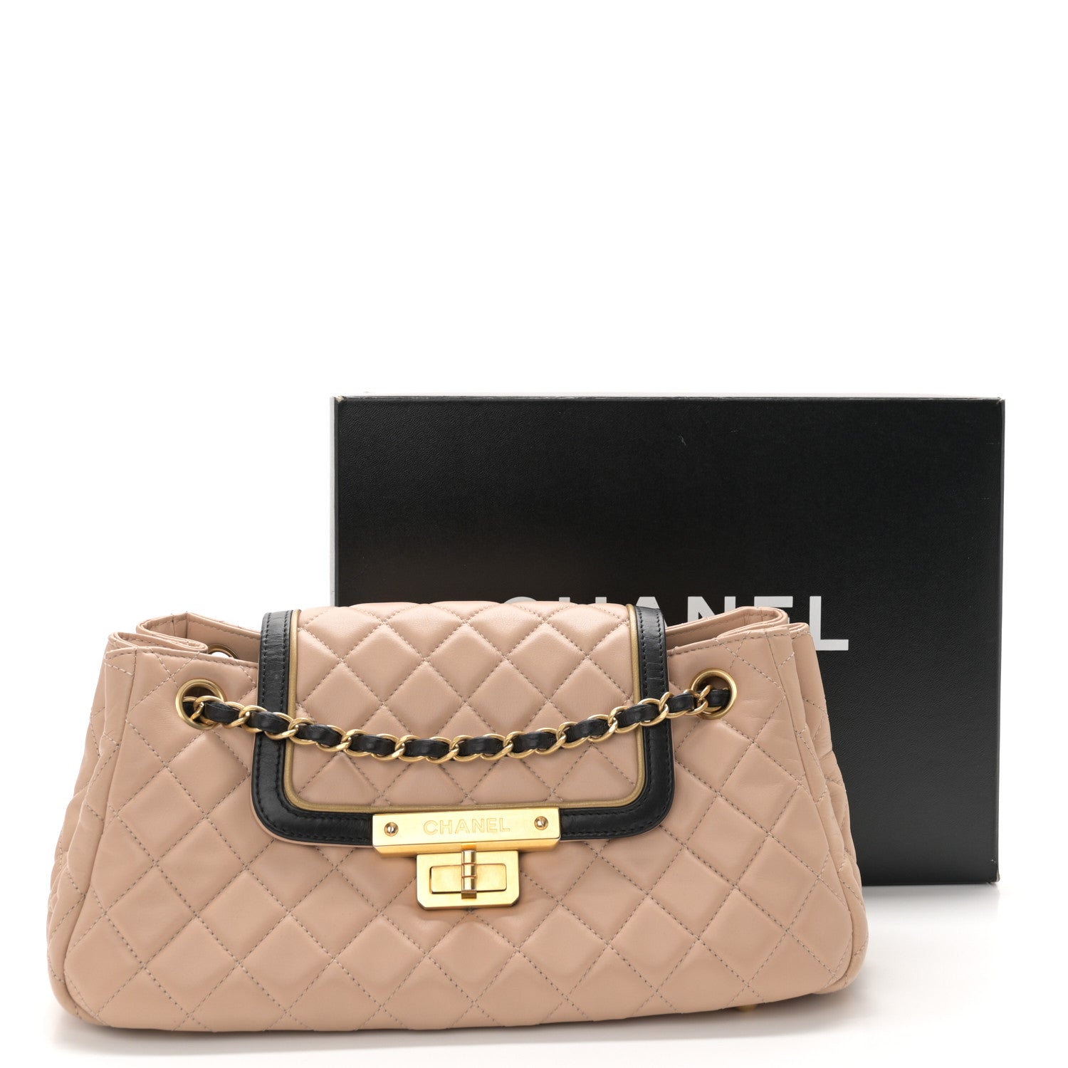 Chanel Lambskin Quilted East West Accordion Flap Beige 11 of 11