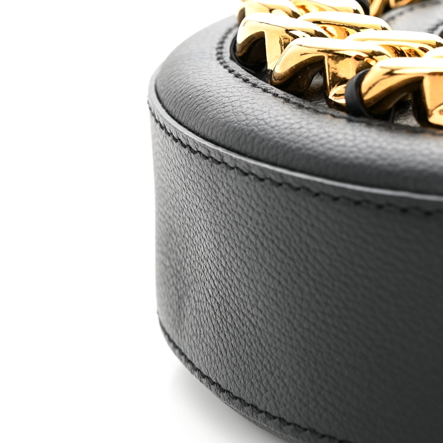 Versace Calfskin Mini La Medusa Chain Round Crossbody Bag Black 10 of 12