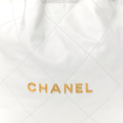 Chanel Shiny Calfskin Quilted Small Chanel 22 White 9 of 12