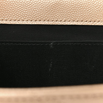 Saint Laurent Grain De Poudre Matelasse Chevron Monogram Envelope Clutch Dark Beige 8 of 9