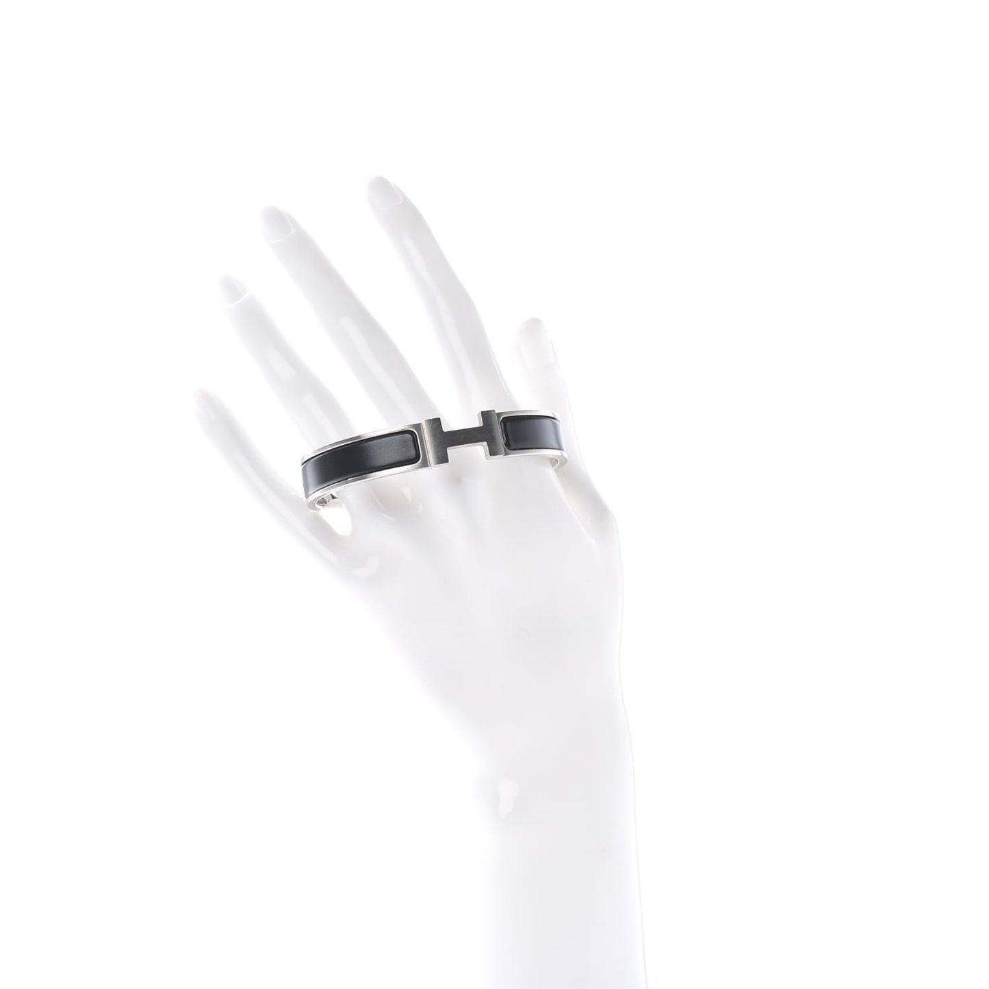Matte Enamel Narrow Clic Clac HH Bracelet GM Black