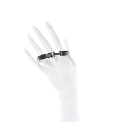 Hermes Matte Enamel Narrow Clic Clac HH Bracelet GM Black 2 of 4
