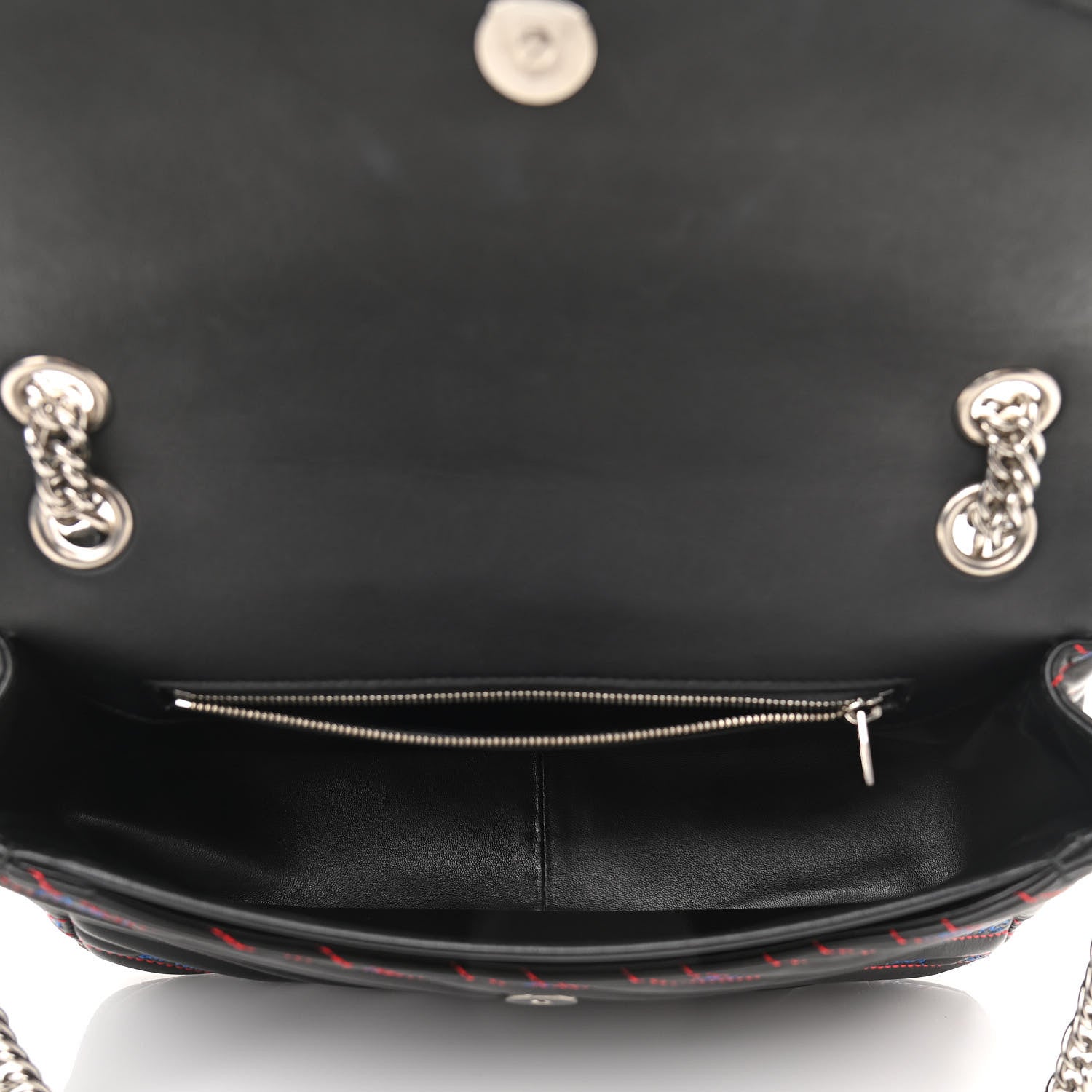 Balenciaga Calfskin Charms Logo Matelasse M BB Round Shoulder Bag Black Blue 4 of 9