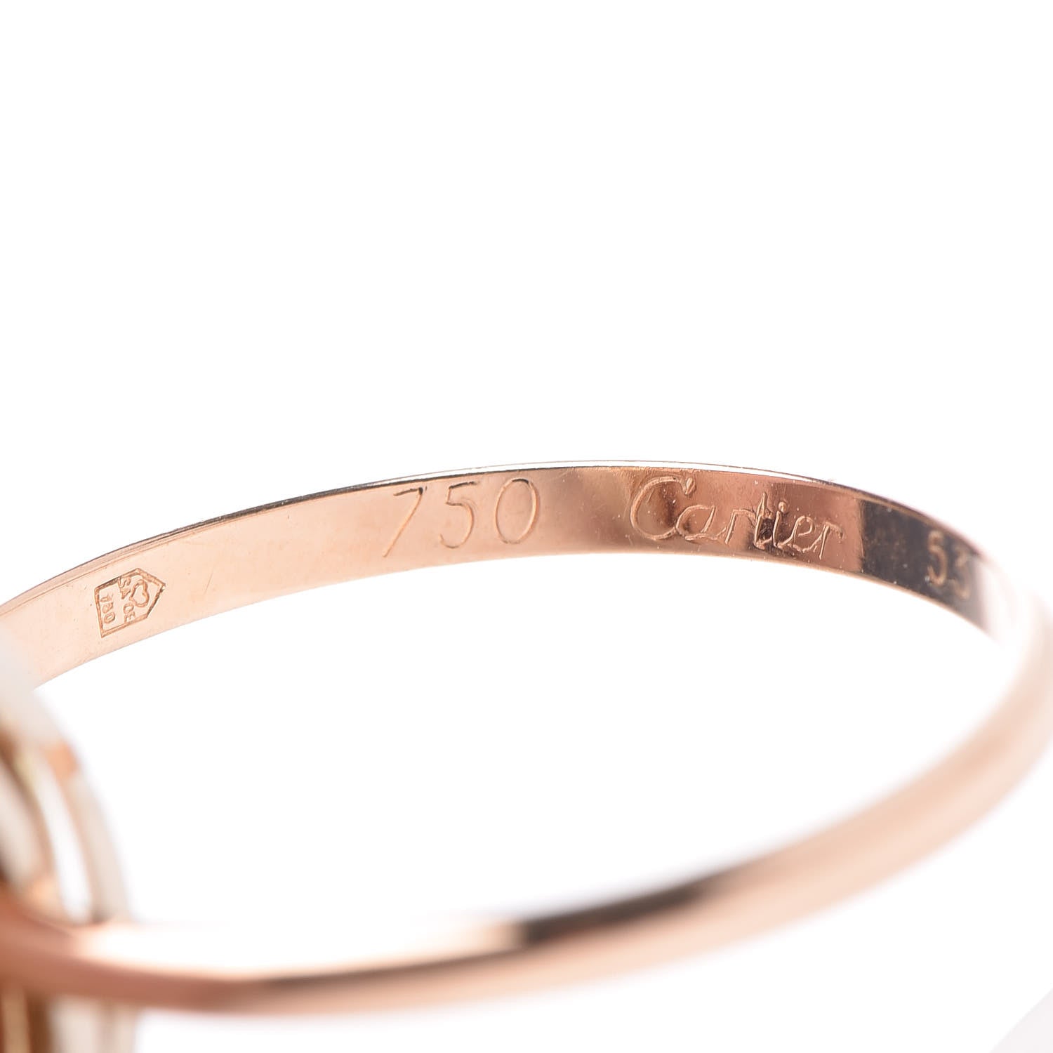 Cartier 18K Pink White Yellow Gold 7 Band Trinity Ring 53 6.25 5 of 9
