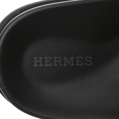 Hermes Calfskin Womens Chypre Sandals 36.5 Black 7 of 10