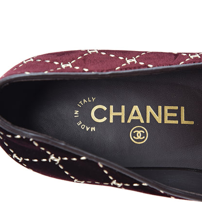 Chanel Velvet Mocassin Loafers 38 Burgundy 7 of 9