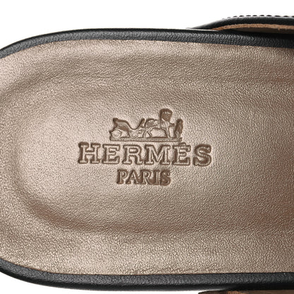 Hermes Calfskin Carlotta Mules 39 Black 9 of 11