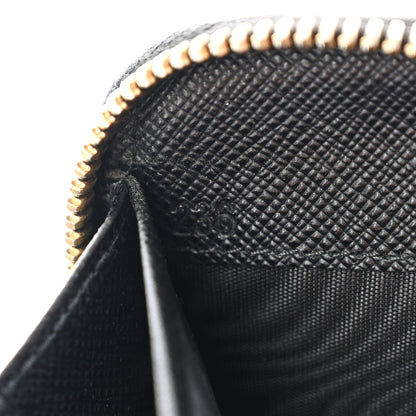 Prada Saffiano Metal Zip Around Wallet Black 7 of 16