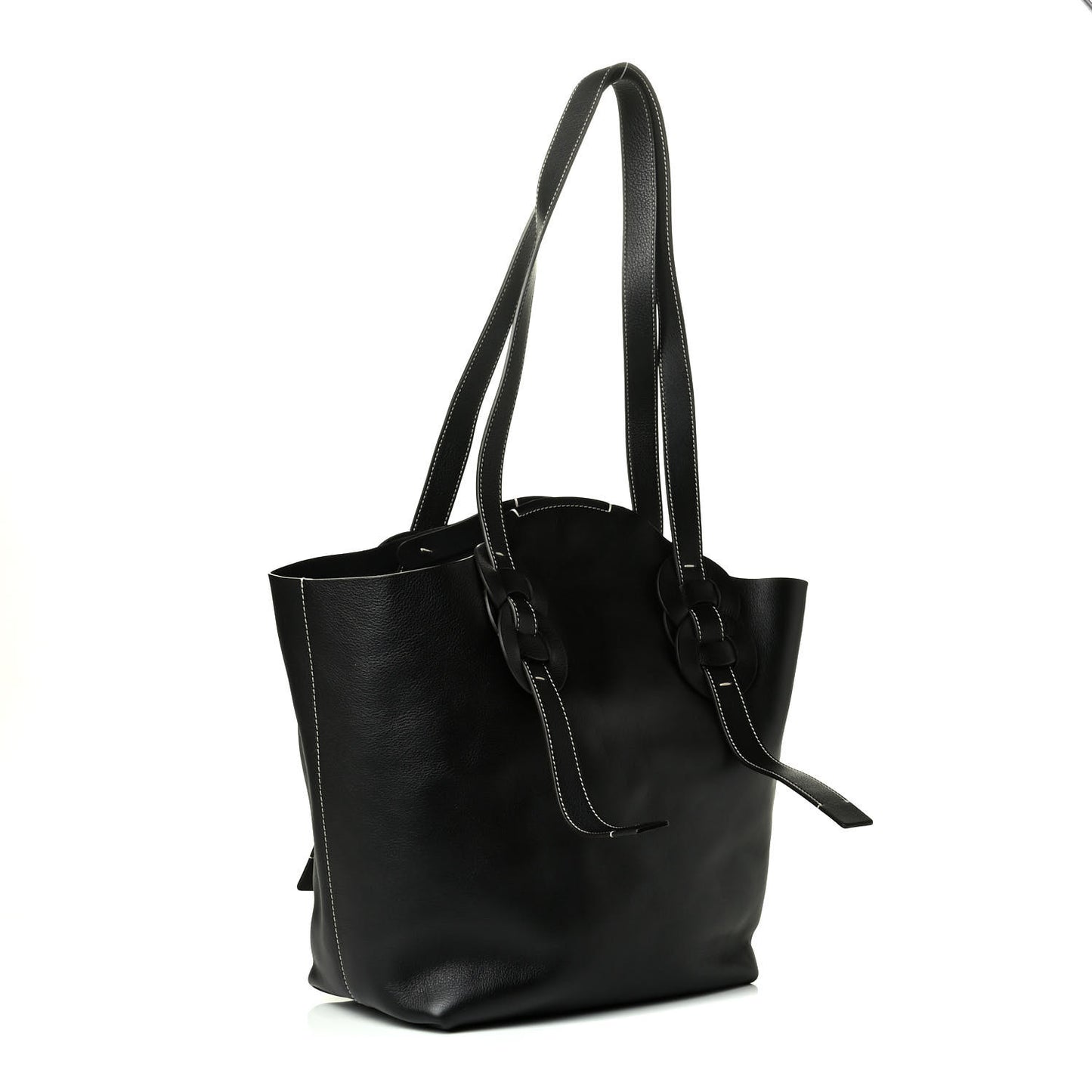 Small Grain Smooth Calfskin Medium Darryl Tote Black