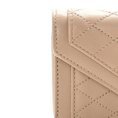 Saint Laurent Lambskin Quilted Monogram Micro Gaby Crossbody Bag Beige 17 of 18