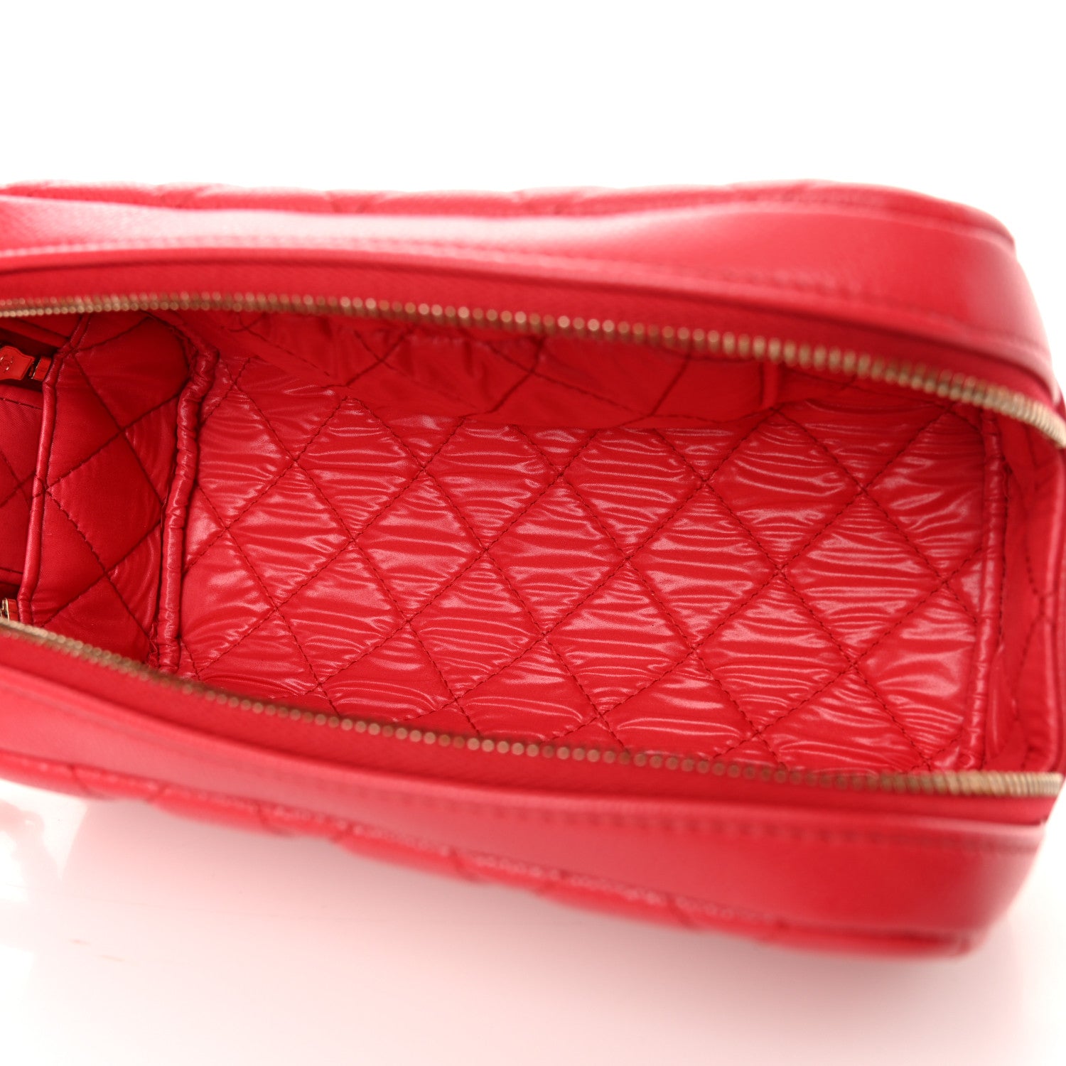 Chanel Caviar Quilted Toiletry Case With Chain Dark Pink 5 of 11