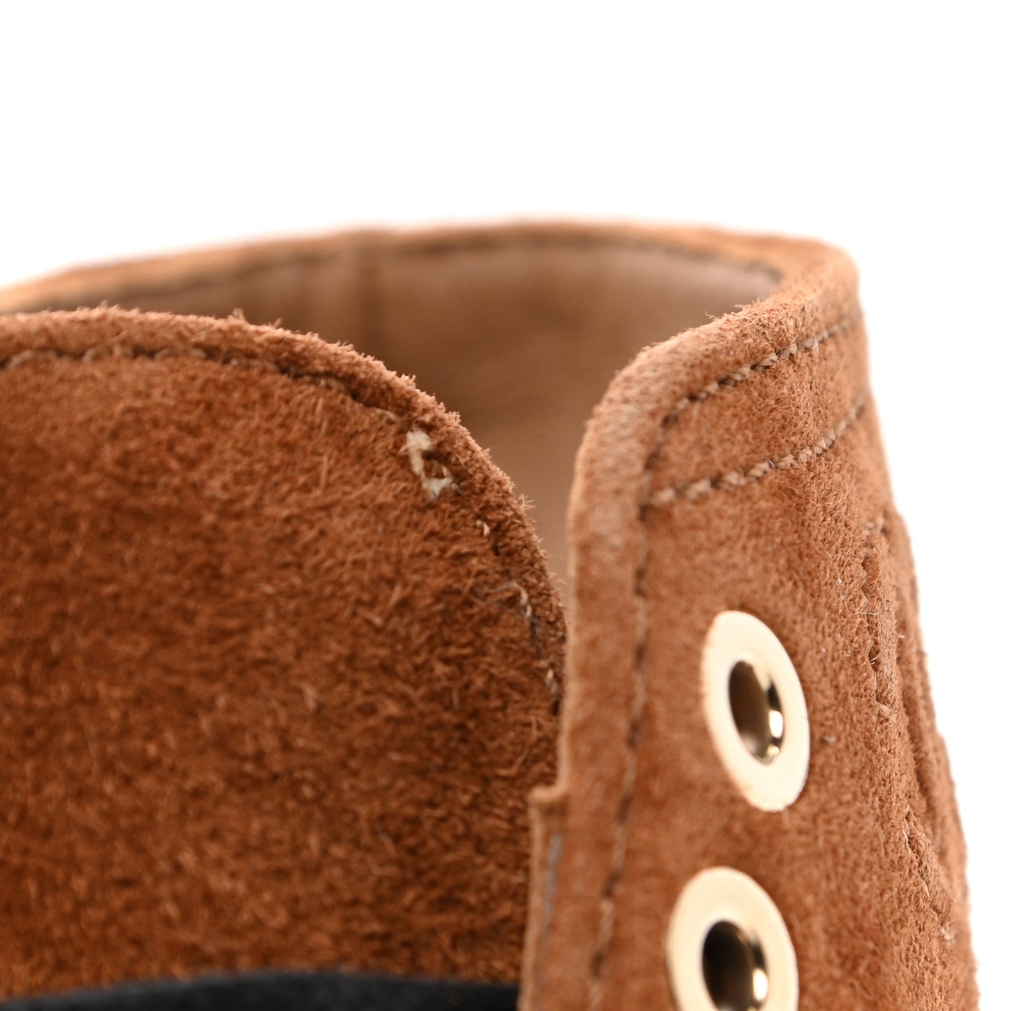 Suede Patent Cap Toe CC Boots 35.5 Beige Black