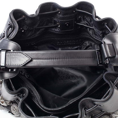 Burberry Prorsum Leather Mason Warrior Studded Hobo Black 9 of 10