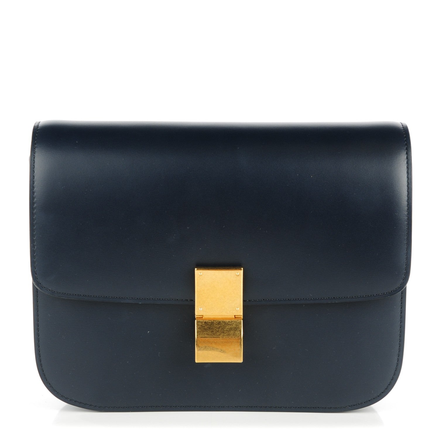 Celine Box Calfskin Medium Classic Box Flap Bag Navy Blue 1 of 7