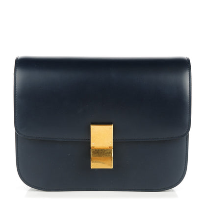 Celine Box Calfskin Medium Classic Box Flap Bag Navy Blue 1 of 7