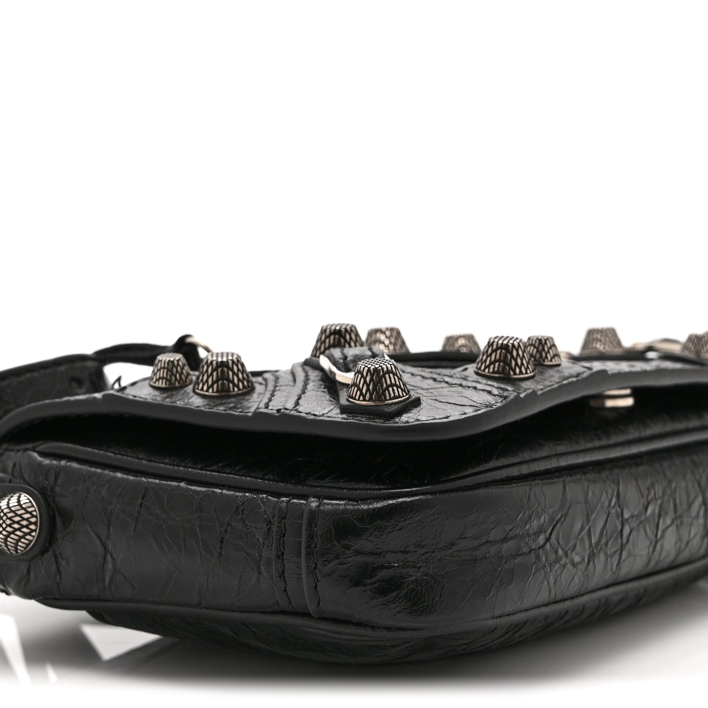 Agneau Arena Silver XS Le Cagole Flap Bag Black