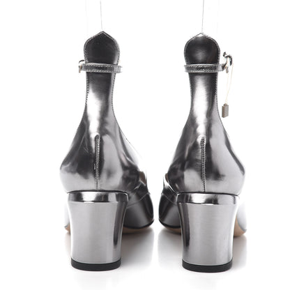 Valentino Garavani Patent Tan-Go Mary Jane 60mm Pumps 38 Silver 4 of 10