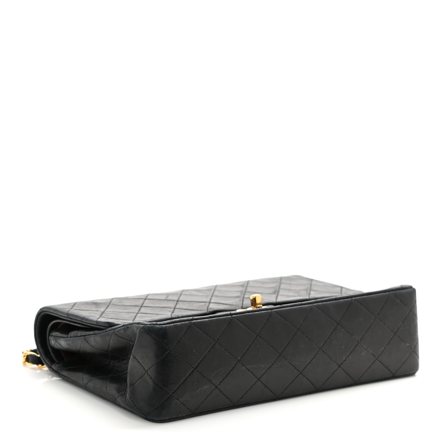 Lambskin Quilted Small Double Flap Black