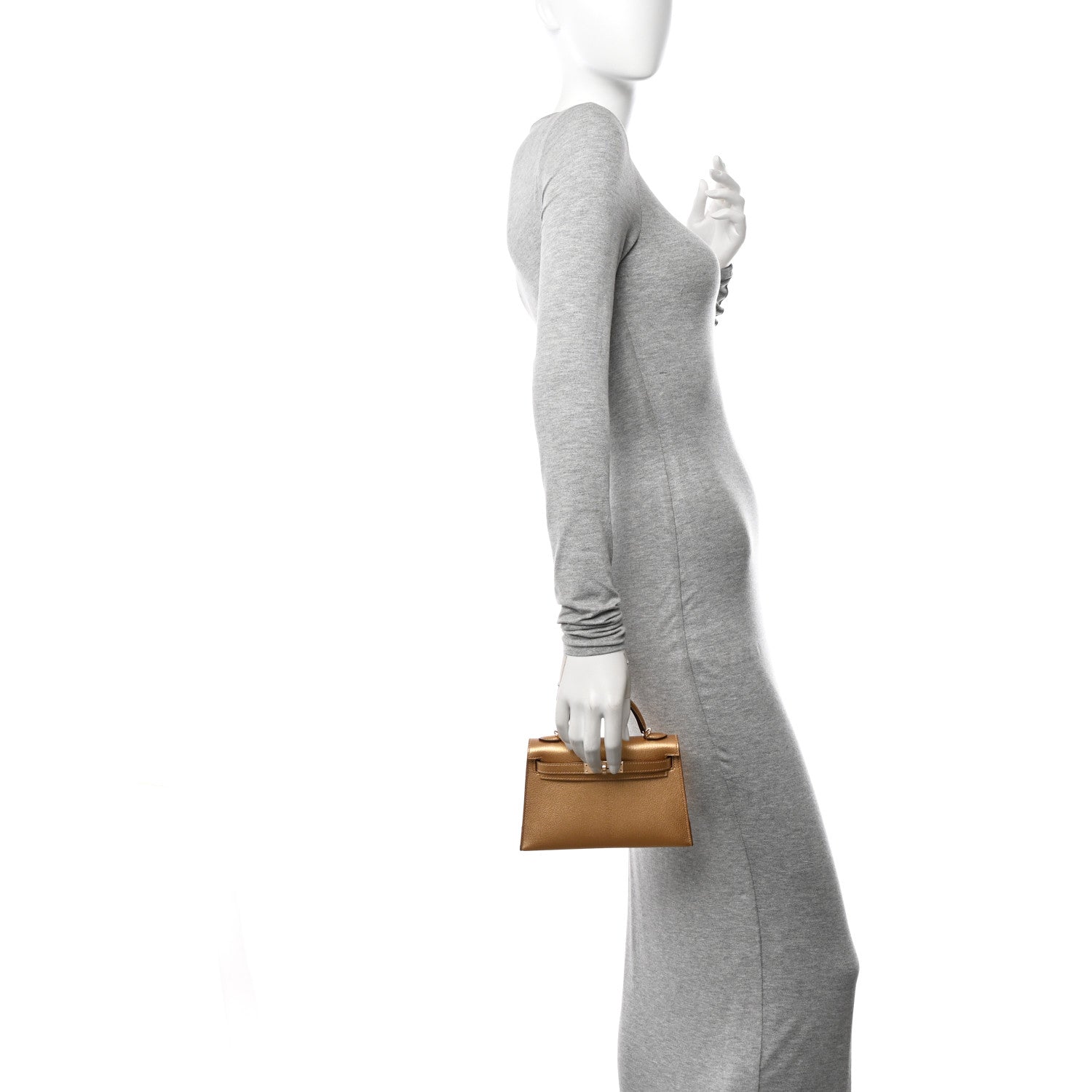 Hermes Metallic Chevre Chamkilight Mini Kelly Sellier 20 Dore 2 of 11