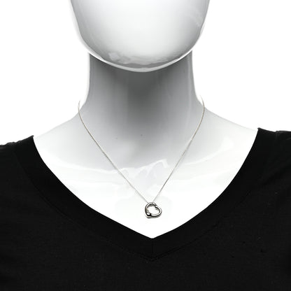 Tiffany Sterling Silver 16mm Elsa Peretti Open Heart Pendant Necklace 2 of 4