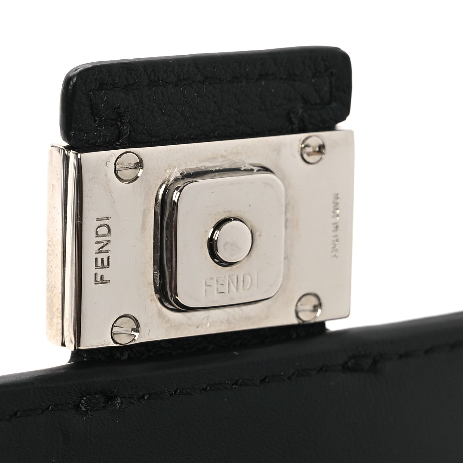 Fendi Cuoio Romano Micro Flat Baguette Black 12 of 12
