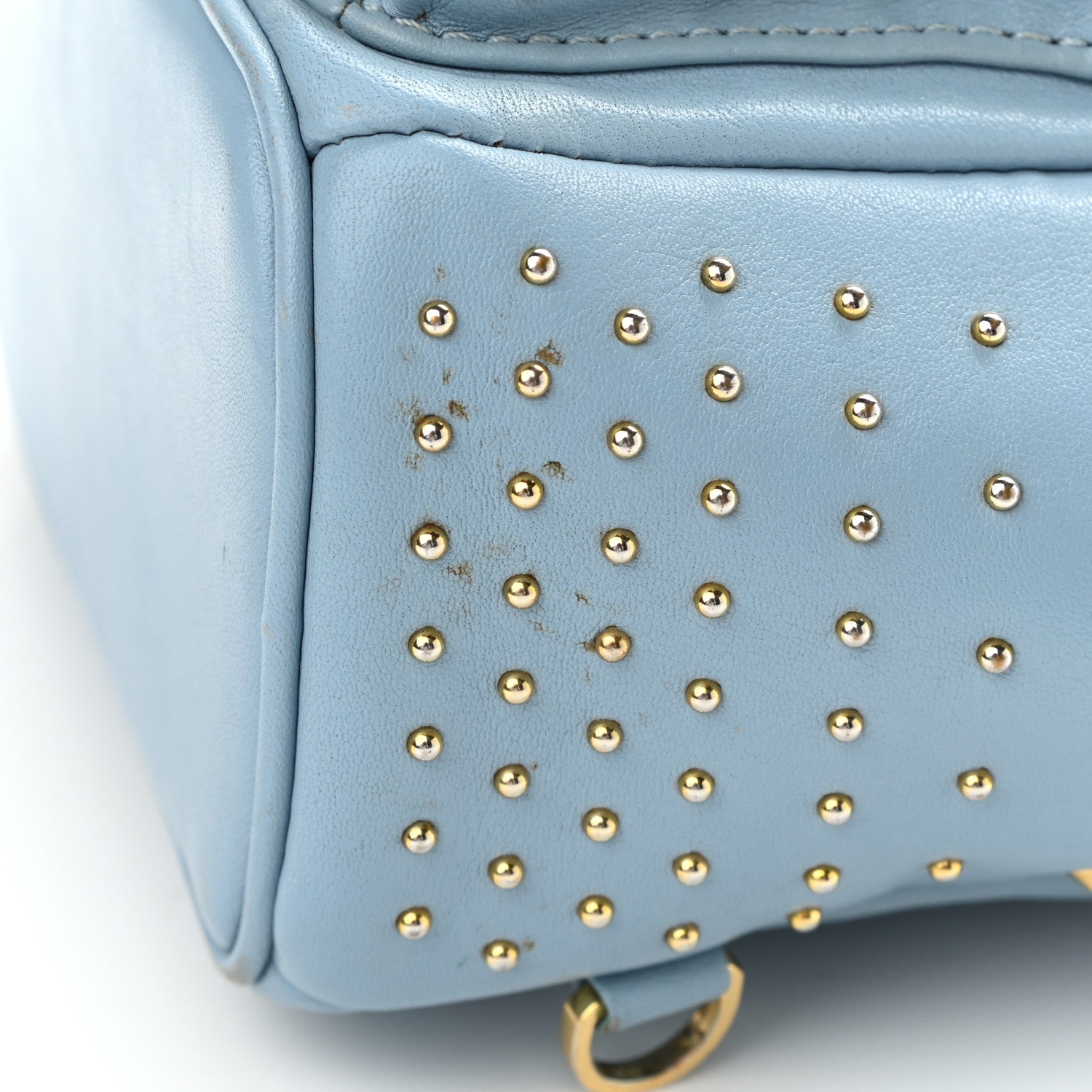 MCM Calfskin Stud X-Mini Stark Bebe Boo Backpack Sky Blue 13 of 13