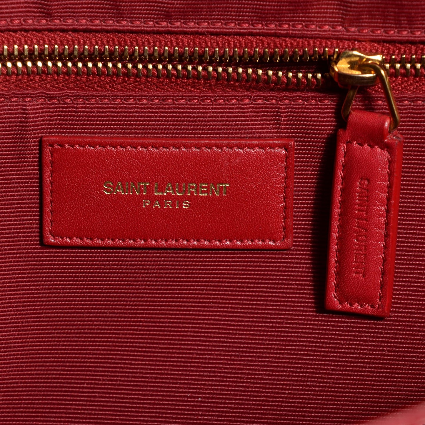 Lambskin Matelasse Chevron Large Monogram Satchel Red