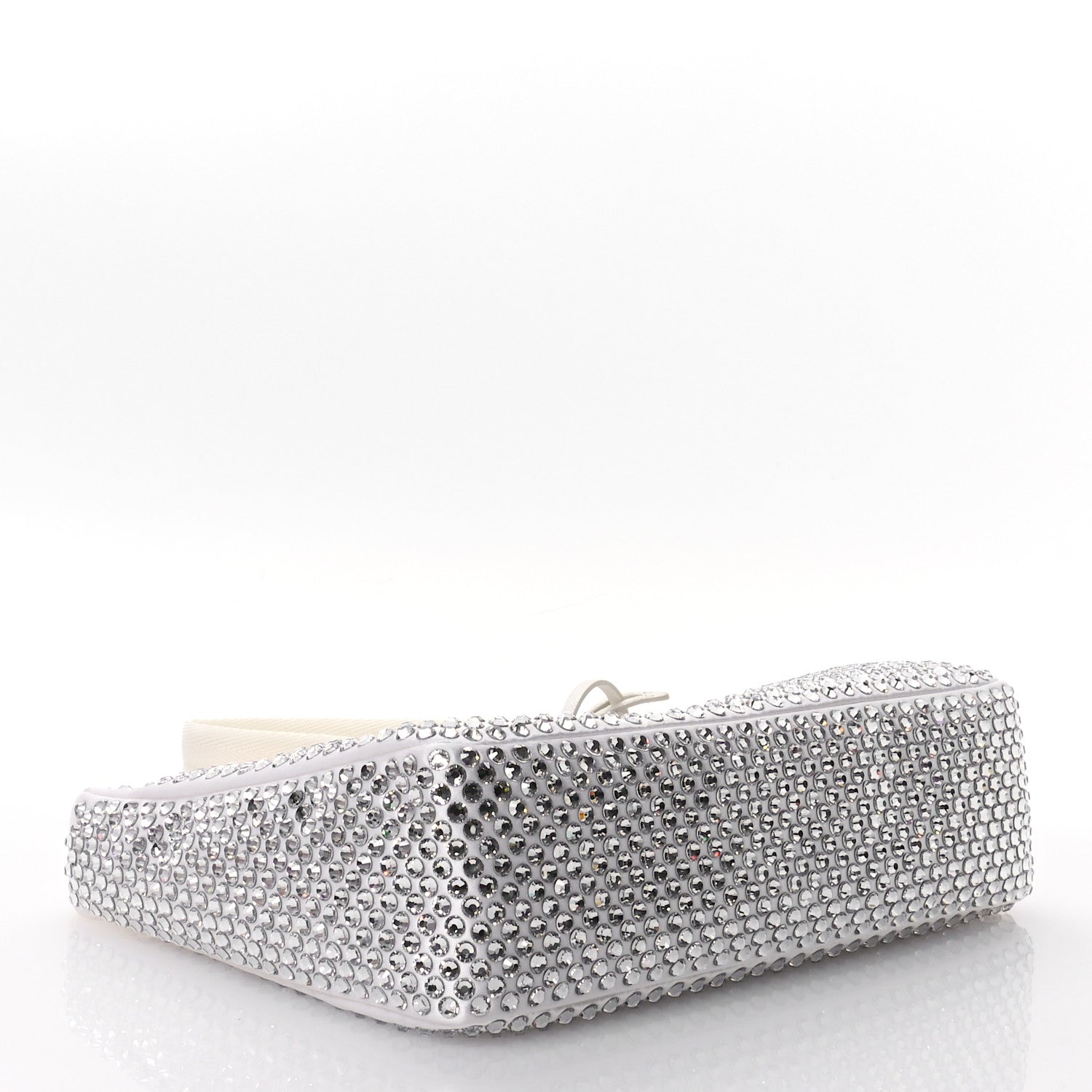 Prada Satin Crystal Mini Re-Edition 2000 Bag White 4 of 11