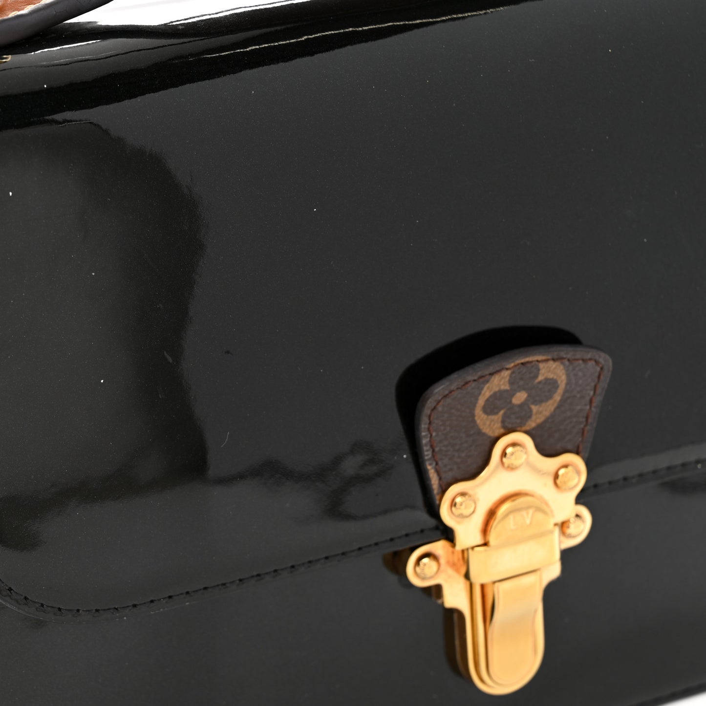 Patent Calfskin Monogram Cherrywood BB Black