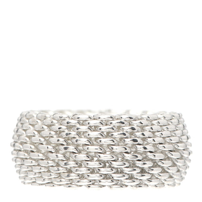 Tiffany Sterling Silver Somerset Mesh Ring 54 6.75 1 of 4