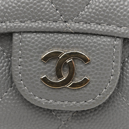 Chanel Caviar Quilted Flap Card Holder Wallet Grey 9 of 10