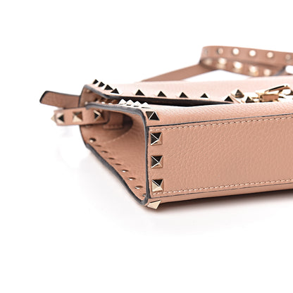 Valentino Garavani Pebbled Calfskin Medium Rockstud Flip Lock Crossbody Bag Skin Sorbet 5 of 9