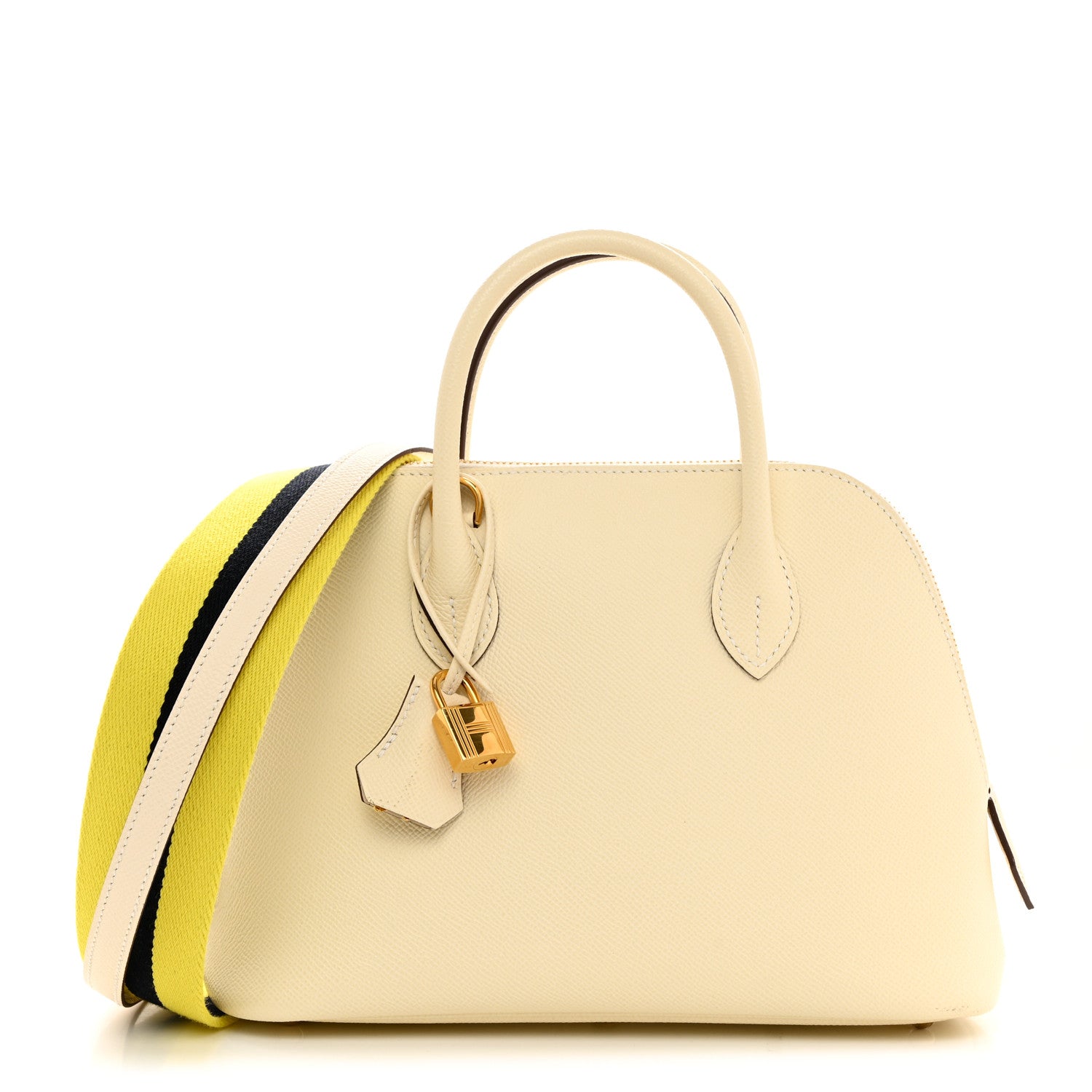 Hermes Epsom 1923 Sangle Bolide 25 Nata Bleu Indigo Lime 1 of 12