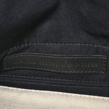 Balenciaga Cotton Canvas Satin Calfskin S Navy Cabas Natural Black 8 of 12